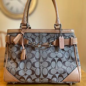 Coach canvas logo handle top bag